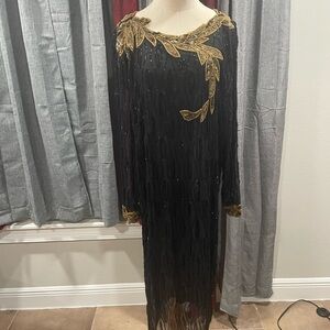 Elegant Black and Gold Women's Dress